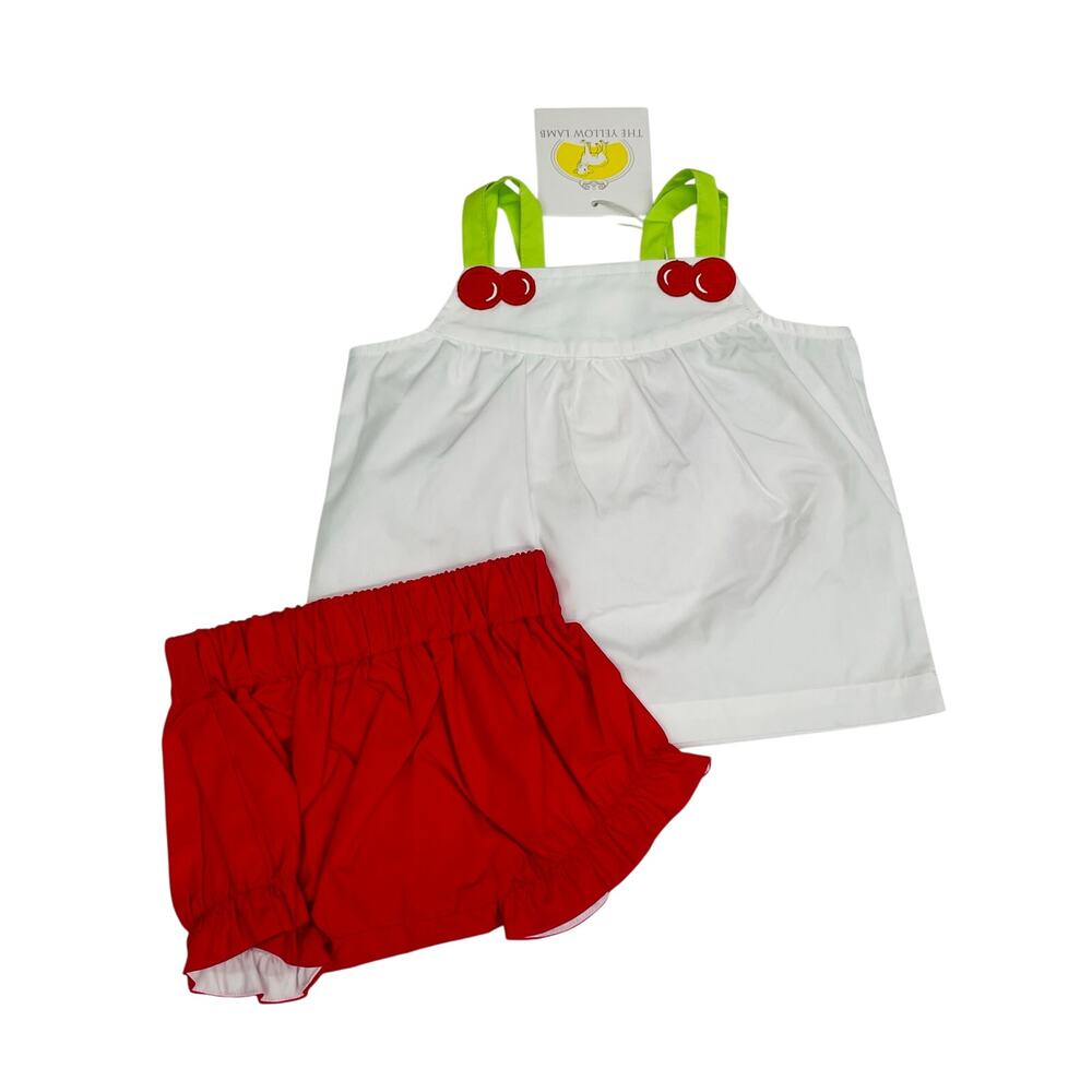 NWT (please read) The Yellow Lamb 2T Cherry Short Set